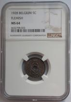 5 centiemen 1928 MS64, Postzegels en Munten, Munten | België, Ophalen of Verzenden