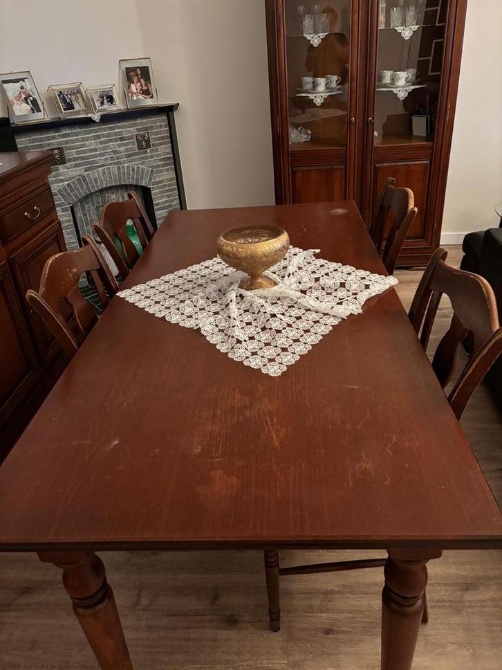 Set in merisier, Huis en Inrichting, Complete eetkamers, Gebruikt, 4 tot 6 stoelen, Ophalen