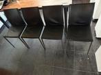 Zanotta Lia stoelen zwart leder, Huis en Inrichting, Ophalen, Zwart, Leer, Zo goed als nieuw