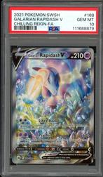 Galarian Rapidash V [FA] PSA 10 - 168/198 - Chilling Reign, Hobby en Vrije tijd, Verzamelkaartspellen | Pokémon, Ophalen of Verzenden