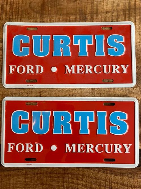 Lot 2x plaques concessionnaires americain, Collections, Marques automobiles, Motos & Formules 1, Utilisé