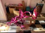 Wandelwagen voor 2 poppen / poussette 2 poupées, Kinderen en Baby's, Speelgoed |Speelgoedvoertuigen, Ophalen, Zo goed als nieuw