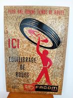 Metalen reclamebord FACOM banden uitlijnen, Verzamelen, Ophalen of Verzenden, Gebruikt, Reclamebord