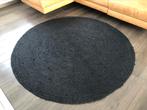 Zwart jute tapijt - rond dia. 175cm, Comme neuf, Noir, Rond, Enlèvement ou Envoi