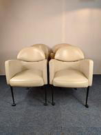 4 prachtige leren design stoelen met verrijdbaar onderstel, Ophalen, Zo goed als nieuw
