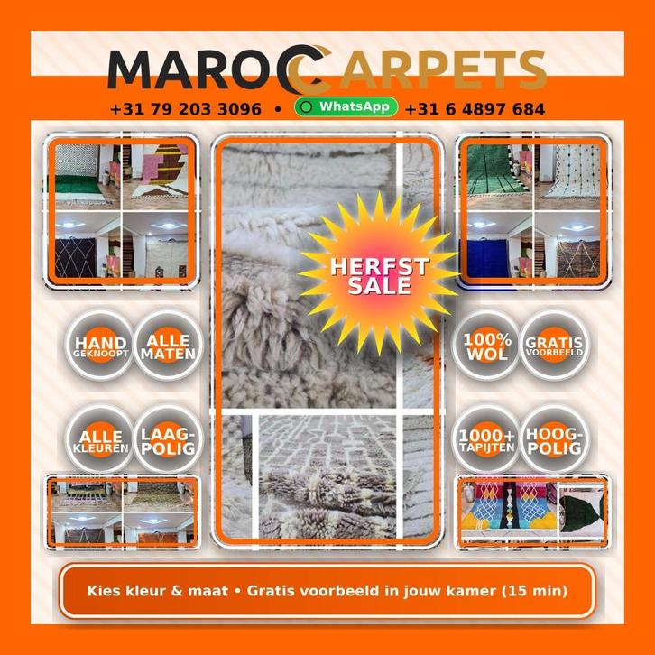 Herfst Sale – Marokkaanse Tapijten | MarocCarpets, Huis en Inrichting, Stoffering | Tapijten en Vloerkleden, Nieuw, 200 cm of meer