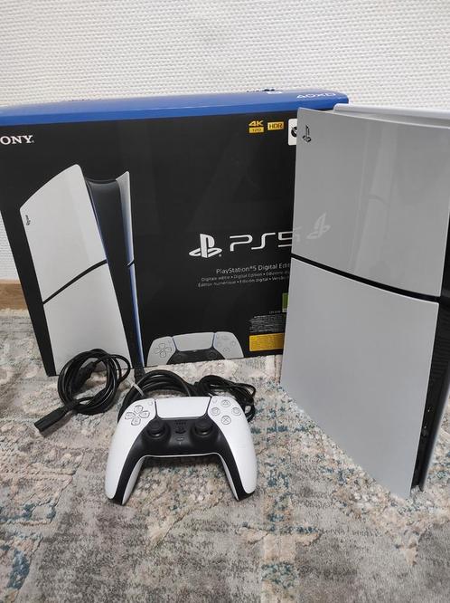 PS5 Slim Digitale met garantie + 2 games, Games en Spelcomputers, Spelcomputers | Sony PlayStation 5, Zo goed als nieuw, Playstation 5