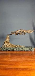 Art deco beeld / marmer / brons, Ophalen of Verzenden, Brons