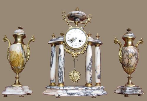 Marmeren portiekklok - kolomklok 1850-1880, Antiek en Kunst, Antiek | Klokken, Ophalen