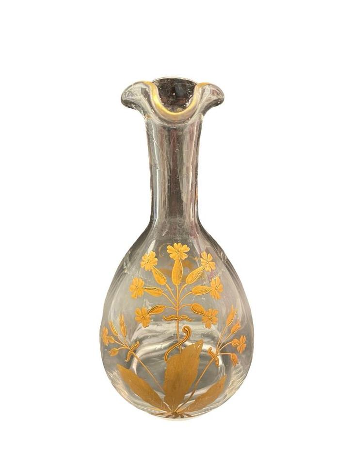 Baccarat oliefles 19e eeuws verguld glas met Japans decor, Antiek en Kunst, Antiek | Glaswerk en Kristal, Ophalen of Verzenden