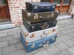 Stapel 5x antieke valiezen in mooie staat + 1 gratis valies, Leer, Ophalen of Verzenden, Zo goed als nieuw