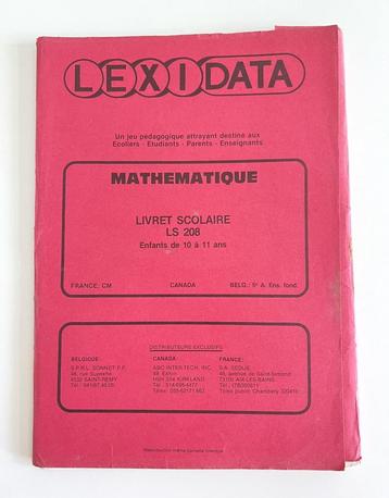 Livret Lexidata Mathématique pour enfants de 10 à 11 ans beschikbaar voor biedingen