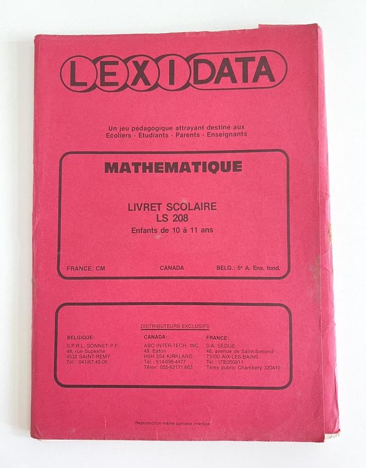 Livret Lexidata Mathématique pour enfants de 10 à 11 ans, Kinderen en Baby's, Speelgoed | Educatief en Creatief, Gebruikt, Rekenen