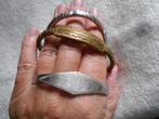 3 ethnische armbanden, zilver en koper, Ophalen of Verzenden, Zo goed als nieuw, Zilver, Overige materialen