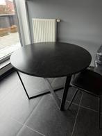 Ronde eettafel zwart - tafel met metalen onderstel, Huis en Inrichting, Tafels | Eettafels, Rond, Zo goed als nieuw, Vier personen