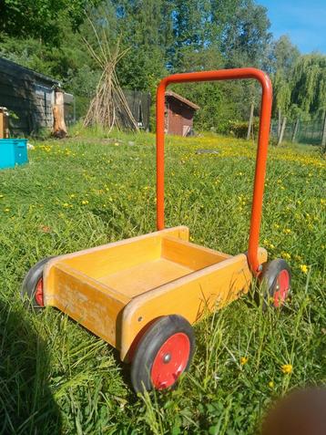 Vintage houten loopwagen, Ophalen, Zo goed als nieuw