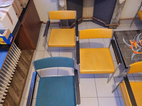 Vintage stoelen, Huis en Inrichting, Stoelen, Gebruikt, Vijf, Zes of meer stoelen, Leer, Overige kleuren, Ophalen