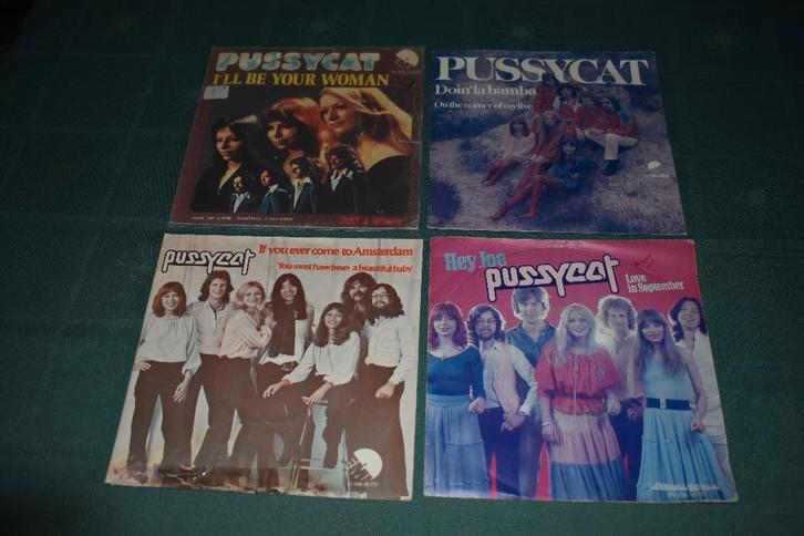 45t's van popgroep PUSSYCAT jaren '80, Cd's en Dvd's, Vinyl Singles, Zo goed als nieuw, Single, Pop, 7 inch, Ophalen of Verzenden