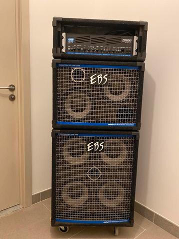 Basversterker EBS TD650 + 2 speakers, Muziek en Instrumenten, Versterkers | Bas en Gitaar, Ophalen, Zo goed als nieuw, Basgitaar