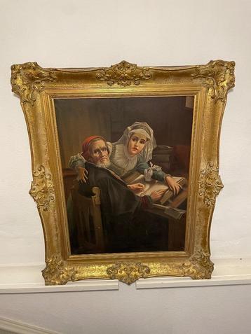 Replica schilderij Karel Ooms “De verboden lectuur” beschikbaar voor biedingen