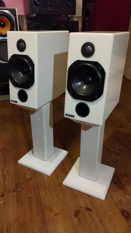 Olsen witmarmeren luidsprekers (focal-Visaton), Audio, Tv en Foto, Luidsprekerboxen, Gebruikt, Front, Rear of Stereo speakers
