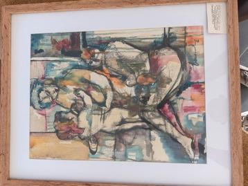  orgineel geschilderd werk( grootte30x40 cm exl kader ) beschikbaar voor biedingen