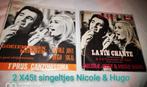 2x (45t) singeltjes Nicole & Hugo, Cd's en Dvd's, Vinyl | Nederlandstalig, Overige formaten, Levenslied of Smartlap, Ophalen of Verzenden