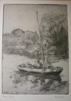 Eau-forte signée par l'artiste : Promenade en barque, Antiek en Kunst, Kunst | Etsen en Gravures, Ophalen of Verzenden