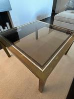 Vintage glazen salontafel, Huis en Inrichting, Ophalen, 50 tot 100 cm, Vierkant, 50 tot 100 cm