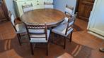 Ronde antieke tafel met 6 stoelen., Antiek en Kunst, Ophalen