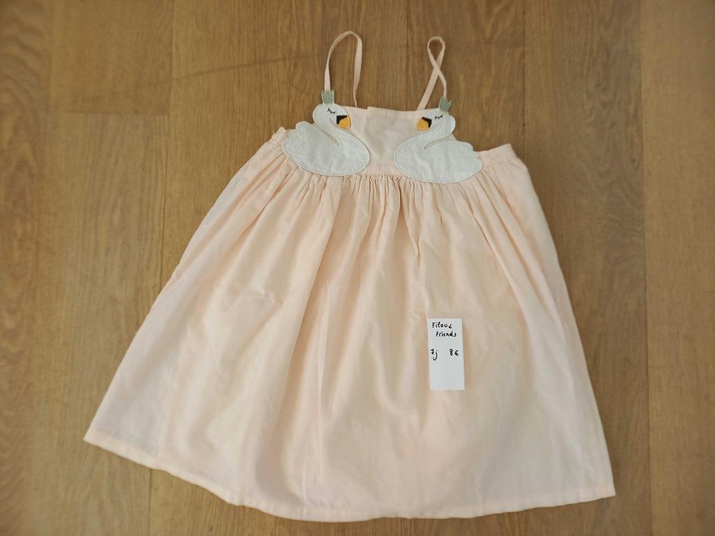 Schattig zomers zwanenkleedje Filou&Friends 7 jaar-M122, Gebruikt, Meisje, Filou & Friends, Ophalen of Verzenden