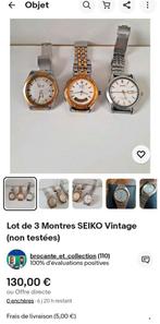 Set van 3 vintage SEIKO-horloges (niet getest), Handtassen en Accessoires, Horloges | Dames, Staal, Ophalen of Verzenden, Zo goed als nieuw
