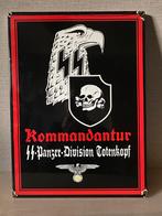 Emaille bord van Panzer division totenkopf, Ophalen of Verzenden, Zo goed als nieuw