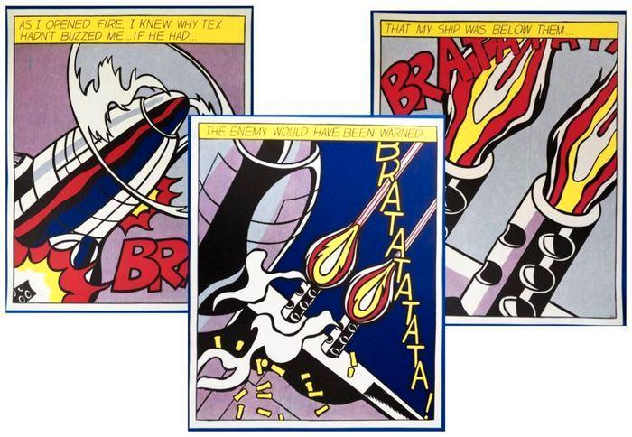Roy Lichtenstein - Triptyque, Antiquités & Art, Art | Lithographies & Sérigraphies, Envoi