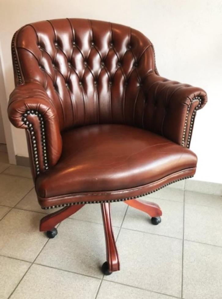 Bureaustoel Chesterfield Luxe Bureelzetel antiek😍😎💑🎁🤗👌, Antiek en Kunst, Antiek | Meubels | Stoelen en Sofa's, Ophalen of Verzenden
