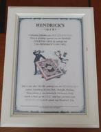 Hendrick's gin cadre A4, Verzamelen, Merken en Reclamevoorwerpen, Ophalen, Zo goed als nieuw, Reclamebord
