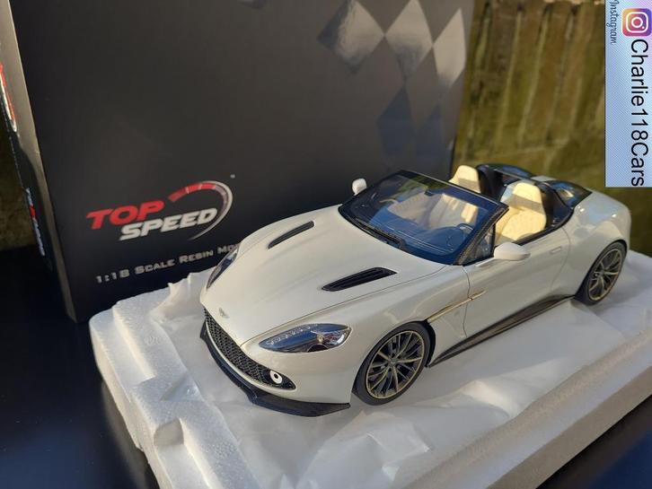 1/18 Aston Martin Vanquish Zagato Speedster white TopSpeed, Hobby en Vrije tijd, Modelauto's | 1:18, Nieuw, Ophalen of Verzenden