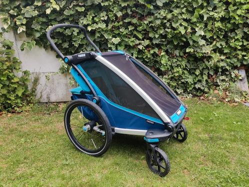 Thule cross fietskar single blauw, Fietsen en Brommers, Fietsaccessoires | Aanhangwagens en Karren, Gebruikt, Vering, Ophalen