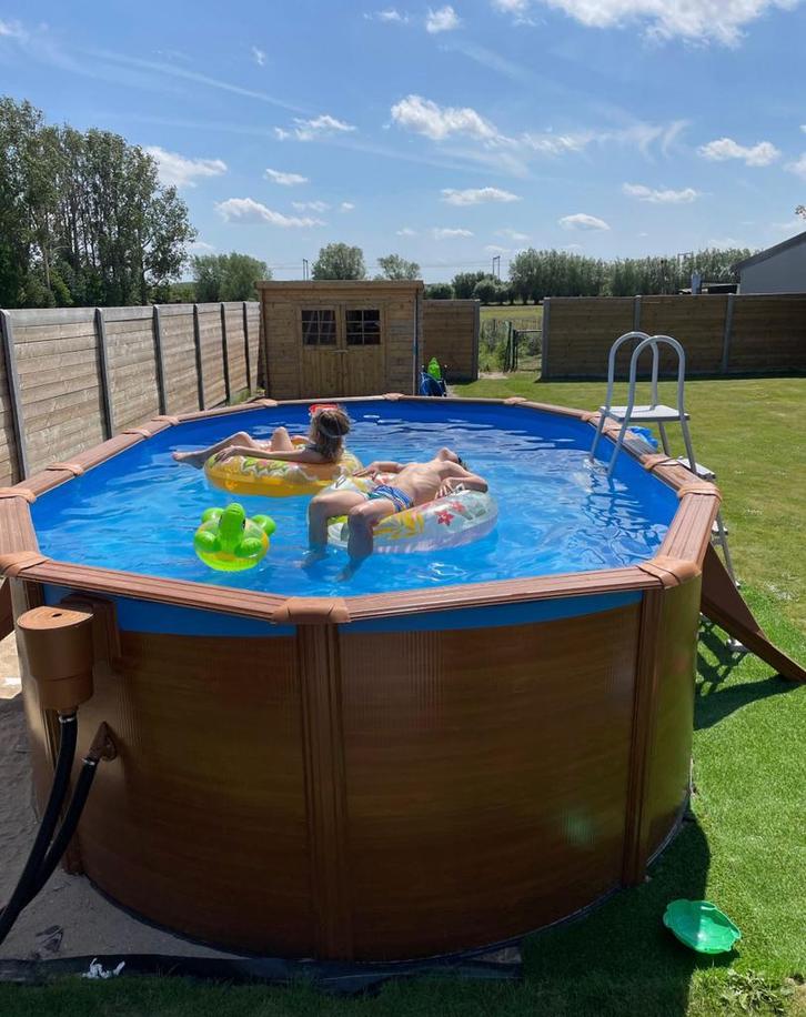 zwembad 5x3 ovaal 1.2m hoog met warmte en circulatiepomp, Tuin en Terras, Zwembaden, Zo goed als nieuw, Ovaal, Ophalen