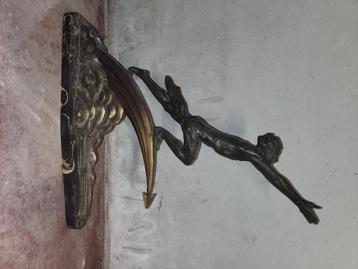 Bronzen beeld gesigneerd, Antiek en Kunst, Ophalen, Brons