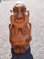Houten beeld trol : 25 cm hoog, Antiek en Kunst, Ophalen of Verzenden