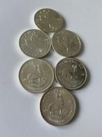 6 zilveren munten 1oz Krugerrand en Maple Leaf, Ophalen of Verzenden, Losse munt, Zilver