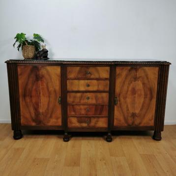 Vintage Art Deco Dressoir Wandkast met marmer blad 404 beschikbaar voor biedingen