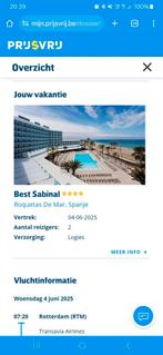 last minute vakantie naar Spanje  04/06 t/m 09/06 2 personen, Vakantie