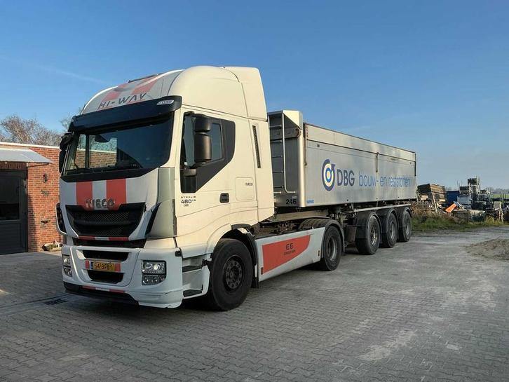 Iveco Stralis 480 E6 Opleggertrekker + geïsoleerde aluminiu, Auto's, Vrachtwagens, Bedrijf, Iveco, Overige brandstoffen, Euro 6