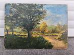 Huile sur carton paysage signe, Antiquités & Art, Enlèvement ou Envoi