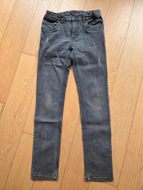 Donkergrijze jeansbroek maat 164, Kinderen en Baby's, Kinderkleding | Maat 164, Gebruikt, Jongen, Broek, Ophalen of Verzenden