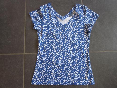 Terre Bleue blauw-wit T-shirt, Kleding | Dames, T-shirts, Zo goed als nieuw, Maat 36 (S), Blauw, Korte mouw, Ophalen of Verzenden