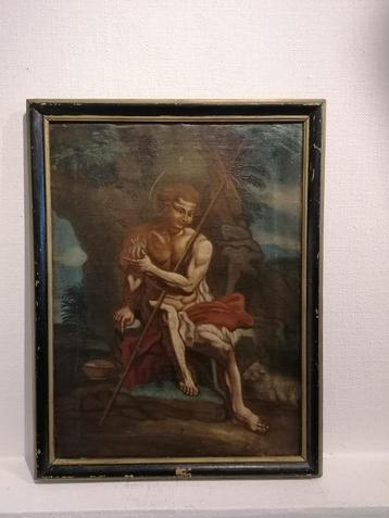 Antiek schilderij op doek beschikbaar voor biedingen