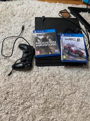 PS4 PRO 1TO + 1 manette + 2 jeux, Enlèvement, Comme neuf
